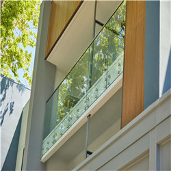 Indoor or Outdoor Frameless Full Glazed Fascia Mounted Standoff Pin Glass Railing with Tempered/Laminated/Tinted/Frosted Glazing