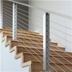 Stainless steel wire rope balustrade metal string railing ss handrail price PR-T85