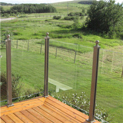 Modern stylish Glass railing with aluminum flat pillar