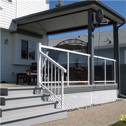 Frameless glass railing with aluminum flat pillar