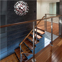 Indoor Stairwell Cable Railing Use Stainless Steel Square Post Design